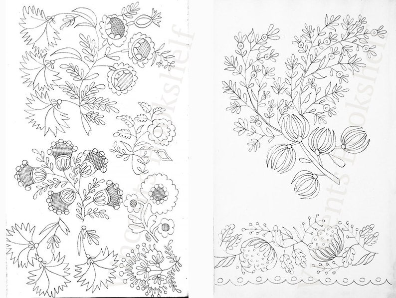 Rare Collection of Embroidery Designs, Embroidery Flowers Pattern, Vintage Floral Hand Embroidery Stitches, Art Inspiration, PDF eBook Book image 6