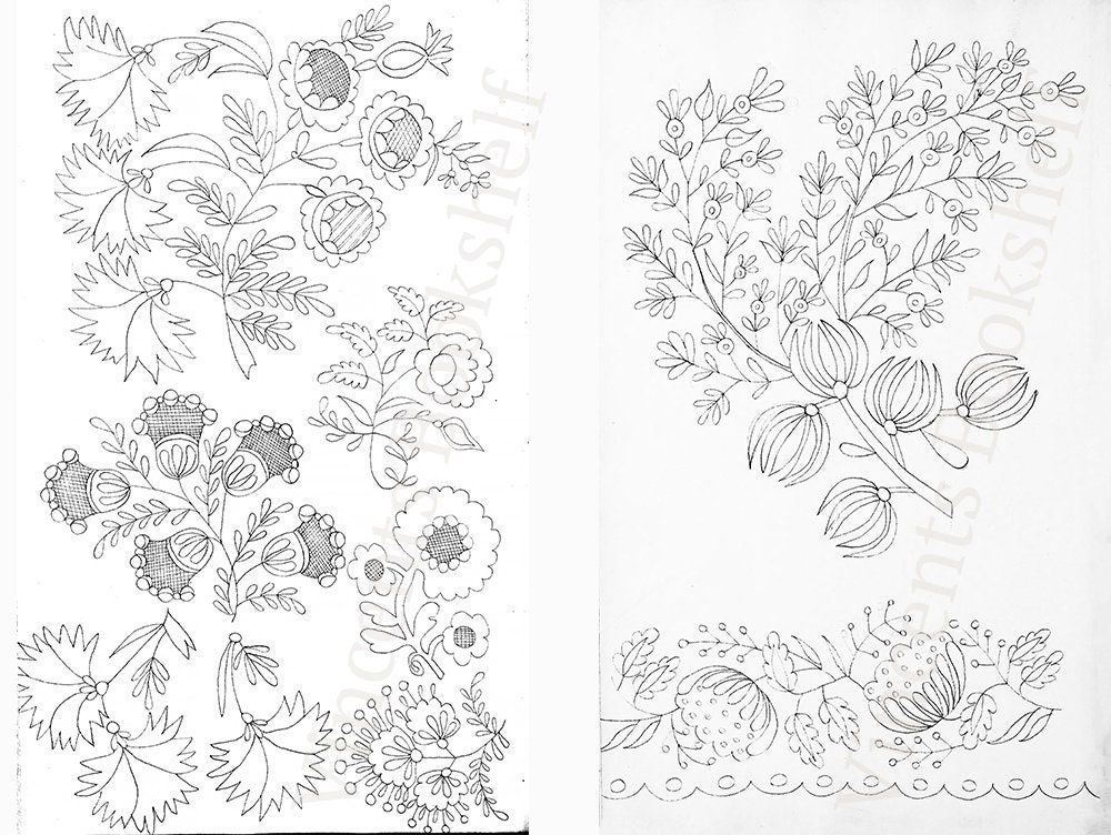 Embroidery Design Inspiration from Coloring Books –