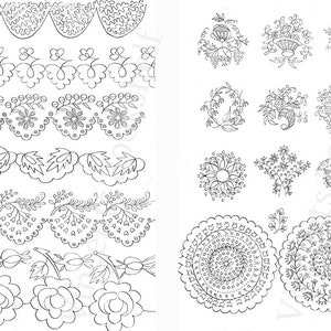 Rare Collection of Embroidery Designs, Embroidery Flowers Pattern, Vintage Floral Hand Embroidery Stitches, Art Inspiration, PDF eBook Book image 7