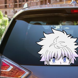 Killua Anime Peeker Sticker – Waterproof Vinyl Car Window Decal for Otaku & Anime Fans