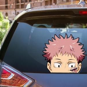 Itadori Anime Peeker Sticker – Waterproof Vinyl Car Window Decal for Otaku & Anime Fans