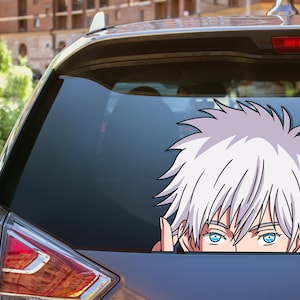 Gojo Anime Peeker Sticker – Waterproof Vinyl Car Window Decal for Otaku & Anime Fans