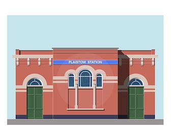Plaistow Tube Station, Newham Print, East London, Poster, Artwork, Architecture Print, Wall Art, Home Decor, Custom Art, Wall Print, Brick