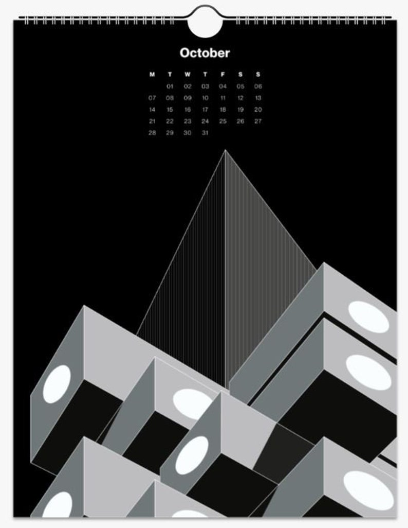 25. Monochrome LT Vertical Brutalist Wall Calendars 2024, Brutalist
