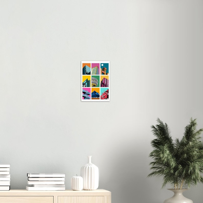 Brutalist Buildings Collage, Print, Poster, Artwork, Architecture Print, Wall Art, Home Decor, Wall Print, Brutalist Print A4 21x29.7 cm / 8x12″