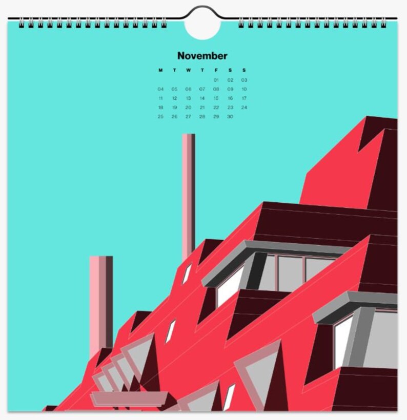 12. Colour Square Brutalist Wall Calendars 2025, Brutalist Calendar