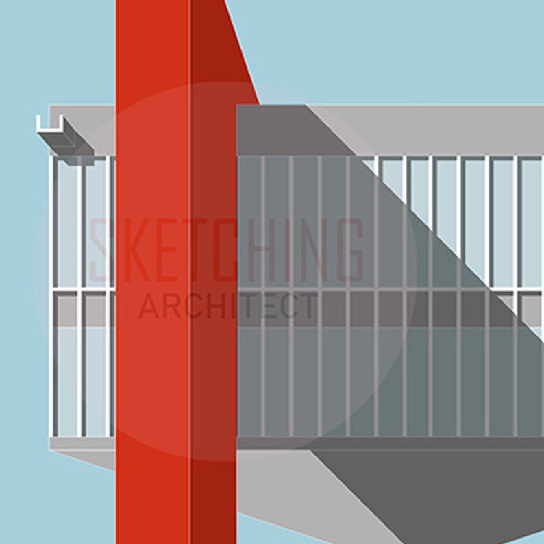 May include: A red and gray abstract illustration of a building with a large window. The text "SKETCHING ARCHITECT" is visible in the window.