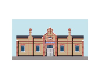 East Ham Tube Station, Poster, Artwork, Architecture Print, Wall Art, Home Decor, Artwork, Custom, Wall Print, Brutalist Print, Newham Print