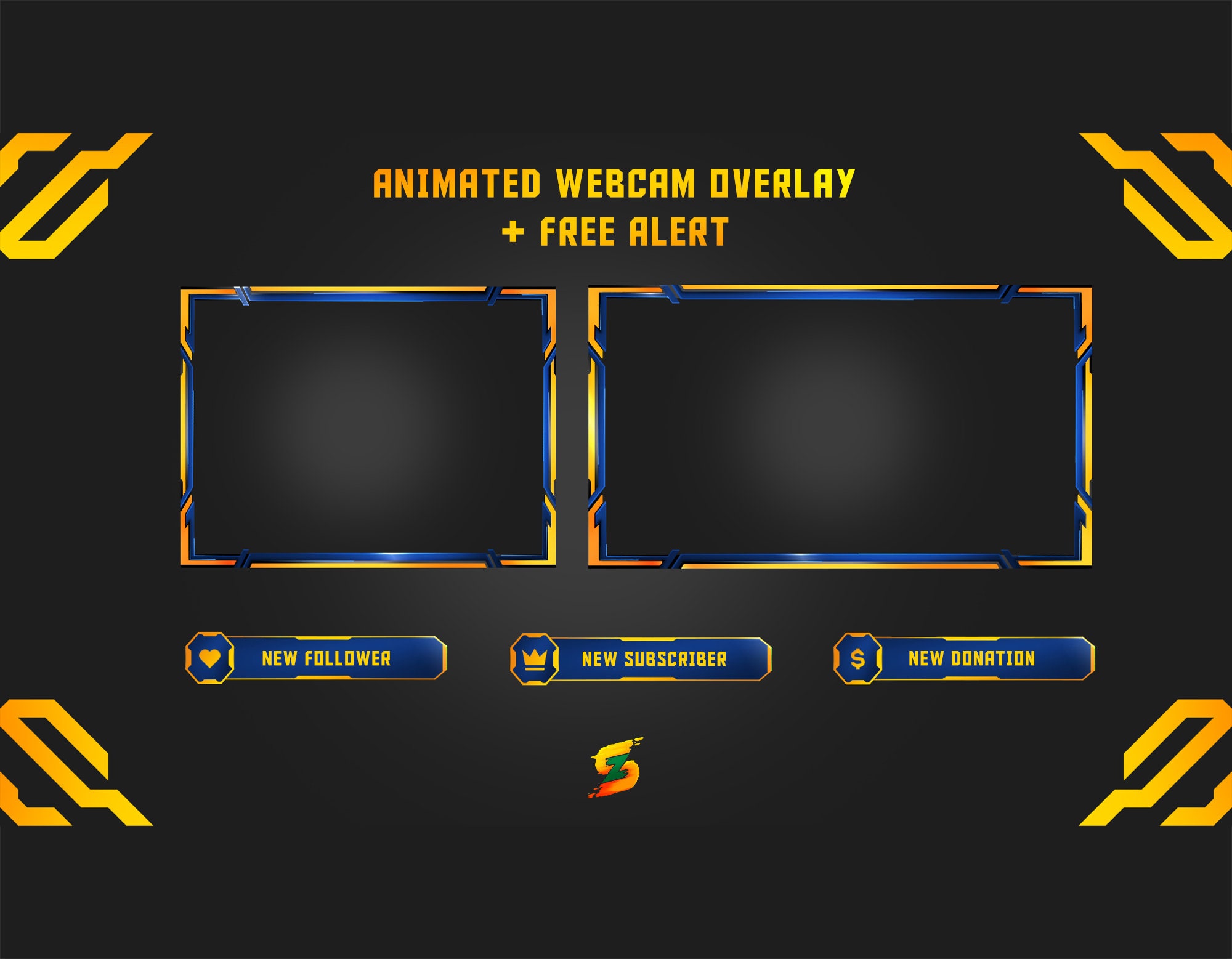 Animated Webcam Overlay Gold Variety | Etsy