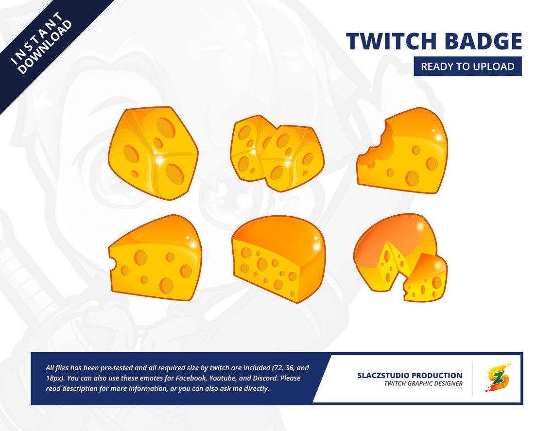 Twitch Sub Badges / Cheese Badge | Etsy
