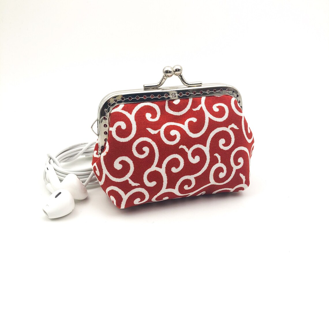 Japanese Coin Purse Japanese Coin Pouch Red Kisslock Metal Etsy