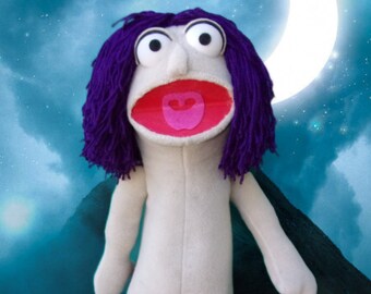 For Mothers Day and Passover. Purple Haired Boy. You Dress İt. Full Body Puppets, Ventriloquist Sesame Str. Style Muppet, Educational Puppet
