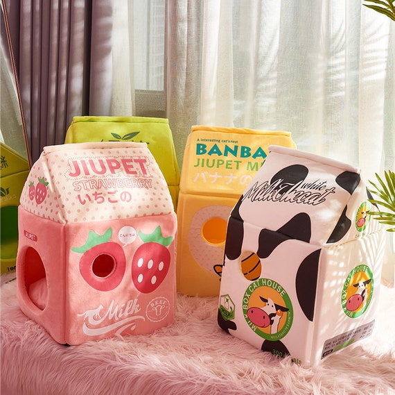 Cute Japanese Style Milk Carton House For Cats Soft Cozy Cat Etsy Cute Japanese Style Milk Carton House For Cats Soft Cozy Cat Etsy