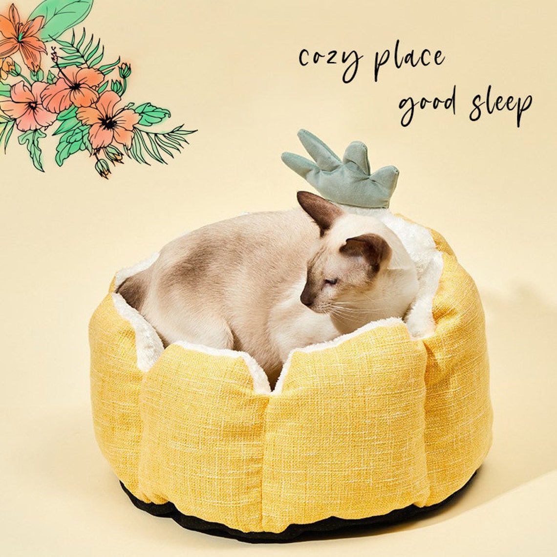 Cute Pineapple Nest House for Cats / Soft Cozy Pineapple Cat Etsy