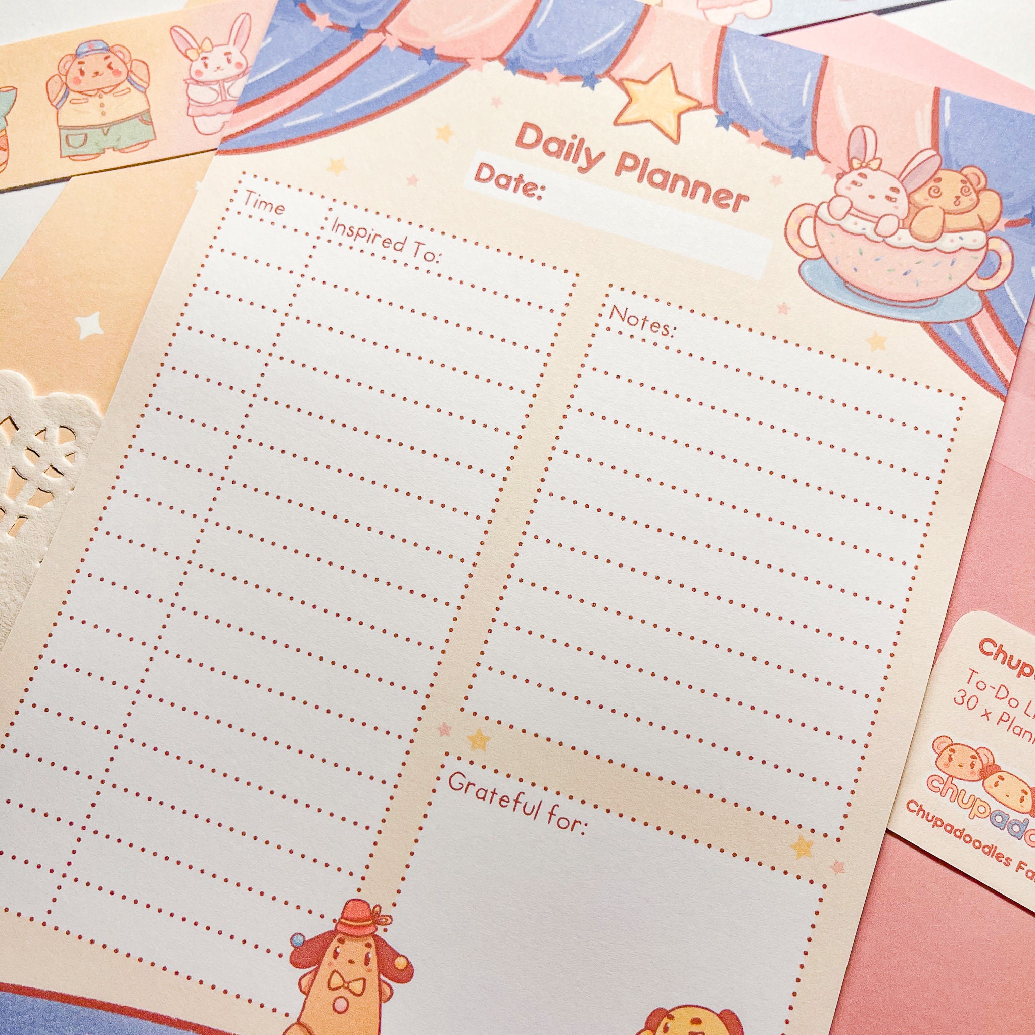 Kawaii A5 Daily Planner Pad To Do List Planner Pad Cute Etsy