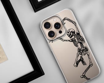 Funda de teléfono con diseño de esqueleto y calavera para iPhone 17, Air, 17Pro, 16e, 16Pro, 15, 14 y 13, Samsung S25, S24, S23, A56, Google Pixel 10Pro, 9A y 8A.
