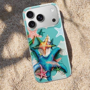 Sea Life Phone Case, Jellyfish, Starfish Cover For iPhone 17Pro Max 16e 16Pro 15 14 Samsung S25 S24 S23 A56 Google Pixel 10Pro XL 9Pro 8A 7A