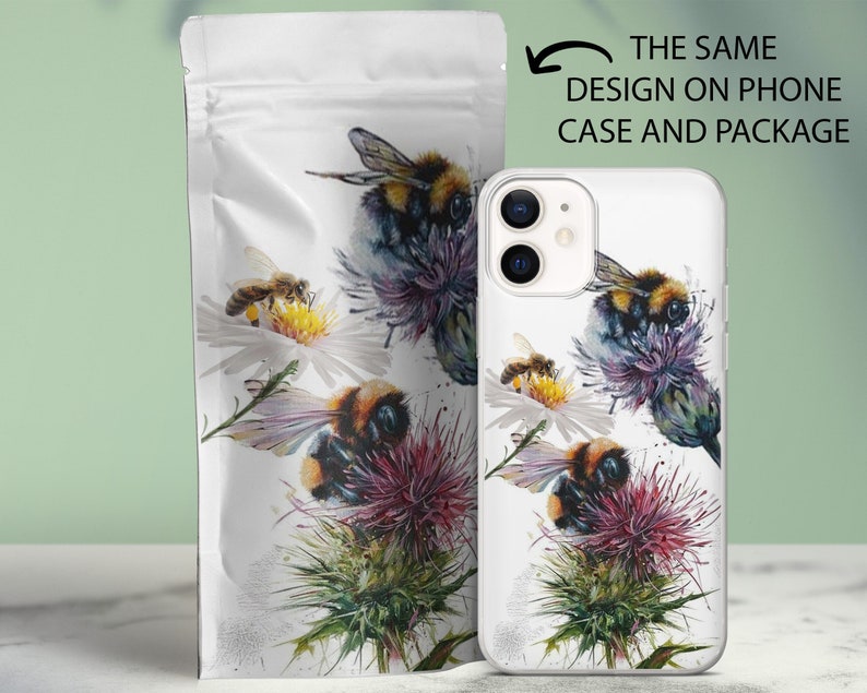 Bee painting phone case Bumble bee cases for iphone 13 Pro, 12, 11, 7, 8, XR, for Samsung A52, A12, A51, S21, S20, Huawei P30 LITE 