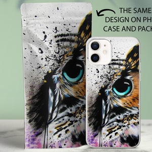 Owl Phone Case Animal Print Cover For iPhone 15 15Pro Max 14 14Pro 13Pro 12 11 Samsung S24 S23 S22 S21 FE Google Pixel 8 8A 8Pro 7A 7Pro 7