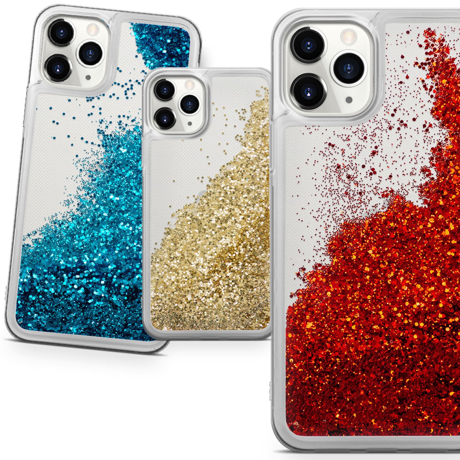 Personalised Iphone Case Liquid Glitter Phone Cover Silicone Etsy