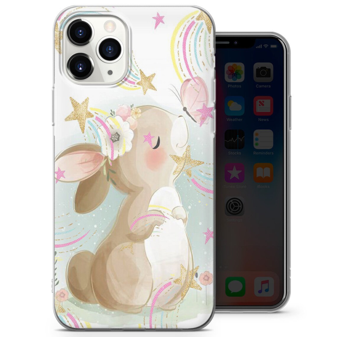 Bunny phone case cute rabbit gel plastic cover for iphone 7 8 Etsy