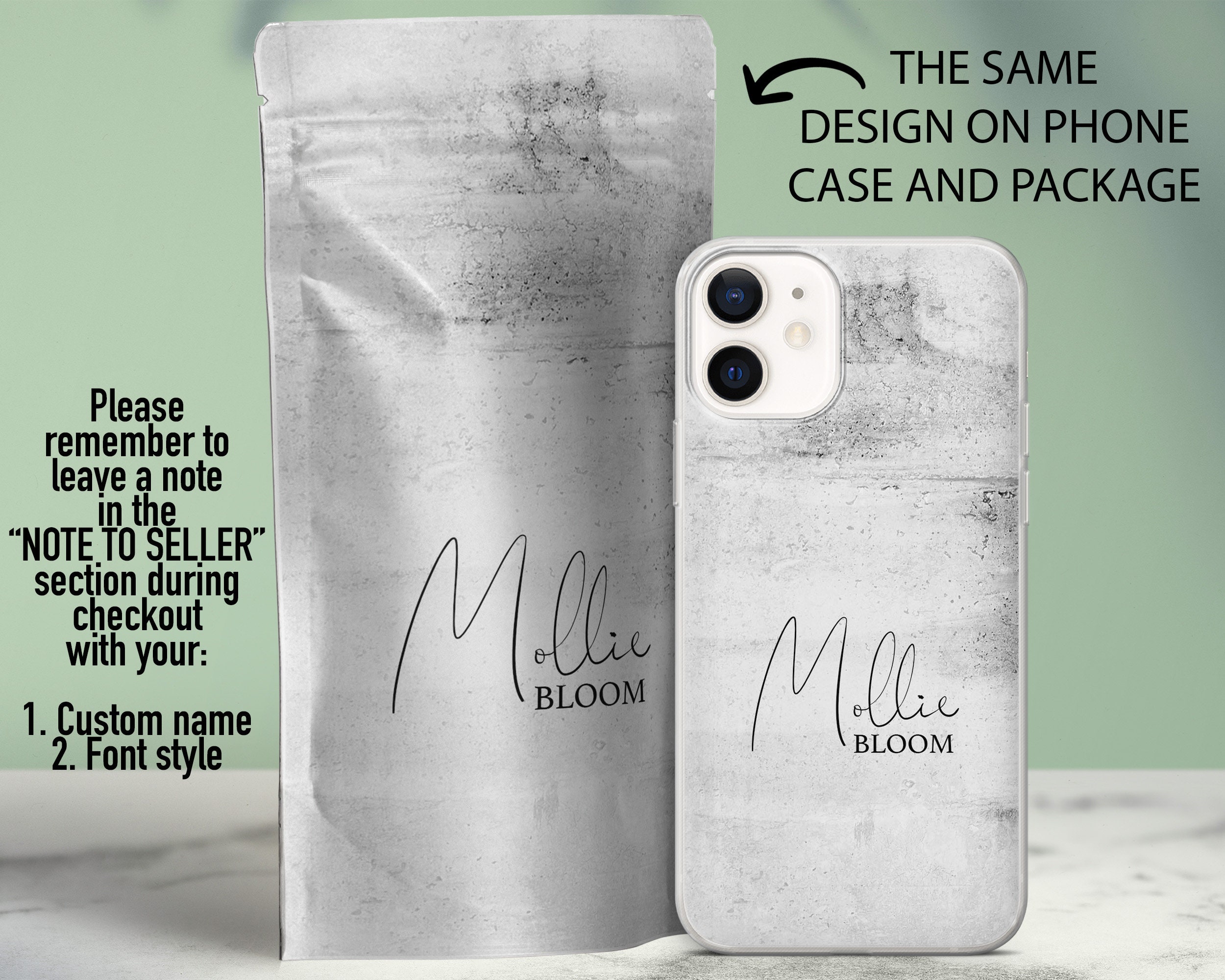 Personalised Phone Case solid stone Cover fit for iPhone 12 Etsy