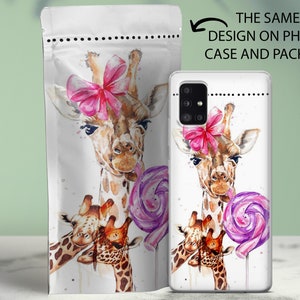 Giraffe Phone Case Long Neck Safari Animal Cover For Samsung S24 S24 Plus A13 A51 A52 A20e S20 Plus S21 S22 S23 S23 FE S23 Plus S23 Ultra