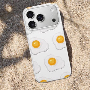Fried Egg Pattern Phone Case, Egg Cover For iPhone 17Pro Max 17Air 16Pro 16e 15 14 Samsung S25 S24 S23 A56 Google Pixel 10Pro XL 9Pro 8A 7A