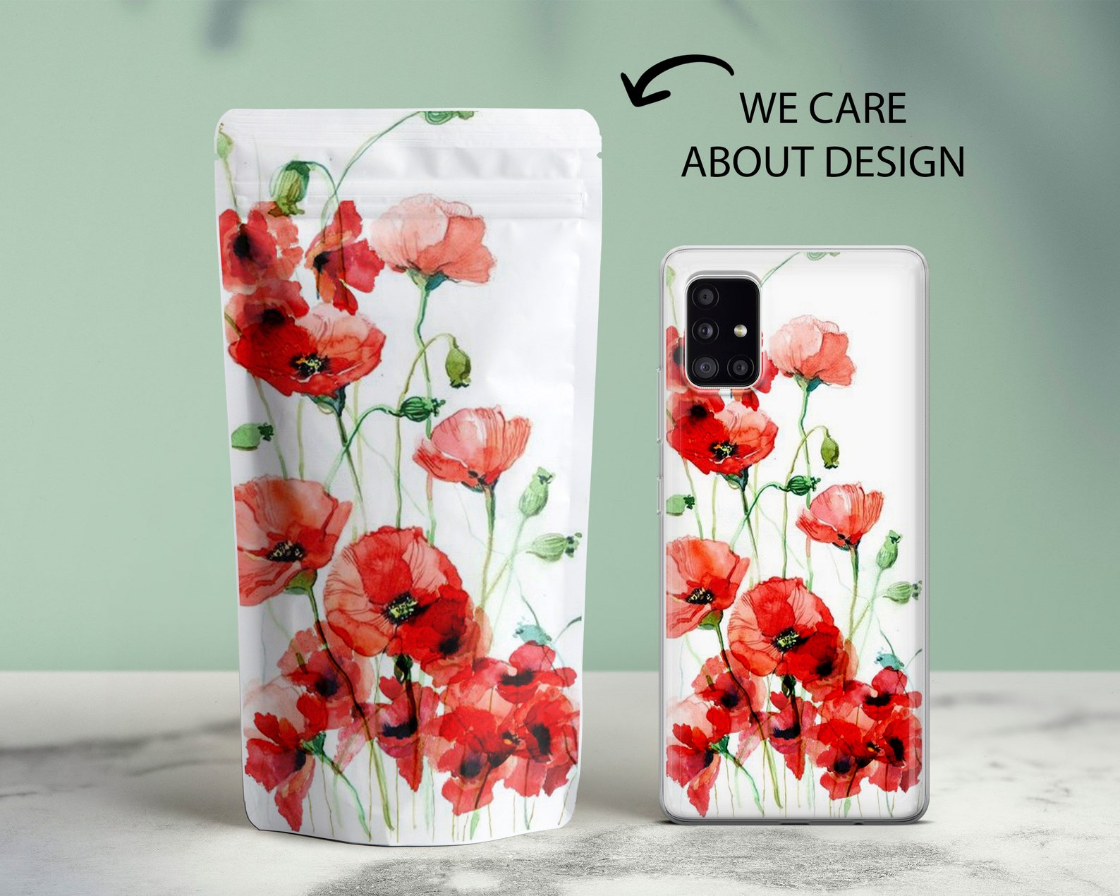 Poppy Phone Case Flowers Cover fit for Samsung A21s A12 A11 Etsy