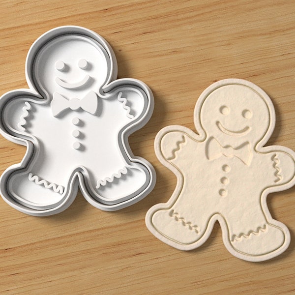 Gingerbread man cutter and stamp set | Cookie Stamp |  Biscuit cutter | Fondant Embosser | Cookie tool | Christmas | Gift | Merry