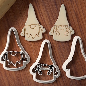 Gnome Cookie Cutter Set | Gnome Boy | Gnome Girl | Fondant Embosser | Cookie tool | Gift