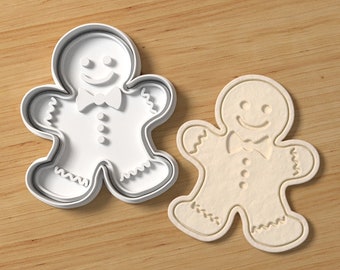 Gingerbread man cutter and stamp set | Cookie Stamp |  Biscuit cutter | Fondant Embosser | Cookie tool | Christmas | Gift | Merry