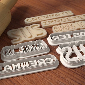 Custom Text (any Font) Cookie Cutter and Stamp Set | Cookie Stamp ...