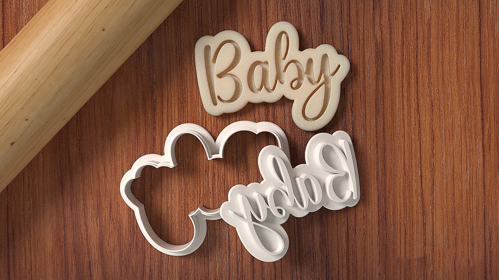 Baby Word Cookie Cutter Stencils Available 3D Printed Etsy