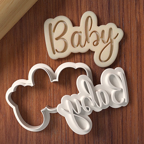 Baby Word Cookie Cutter - Stencils available - 3D Printed Cookie Cutter - Baby Shower Cutter