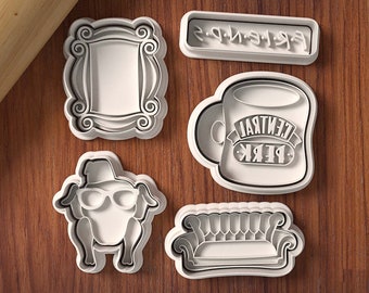 Friends Cookie Cutter and Stamp Set - TV Series - Friends Fans - Friends Birthday Party - Friends Sitcom Cookie Cutter and Clay Cutter