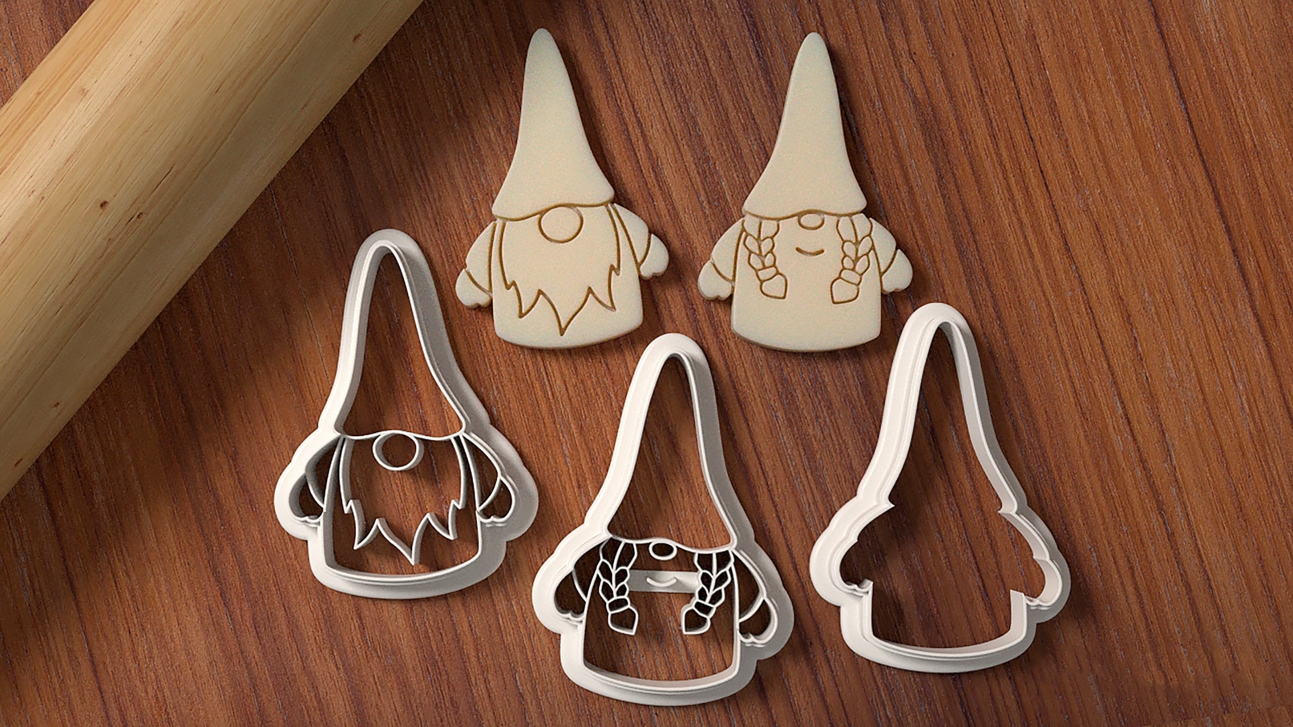 Gnome Cookie Cutter Set / Gnome Boy / Gnome Girl / Fondant Etsy México