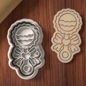 Rattle Cookie Cutter: Baby Shower Favor, Fondant Cutter