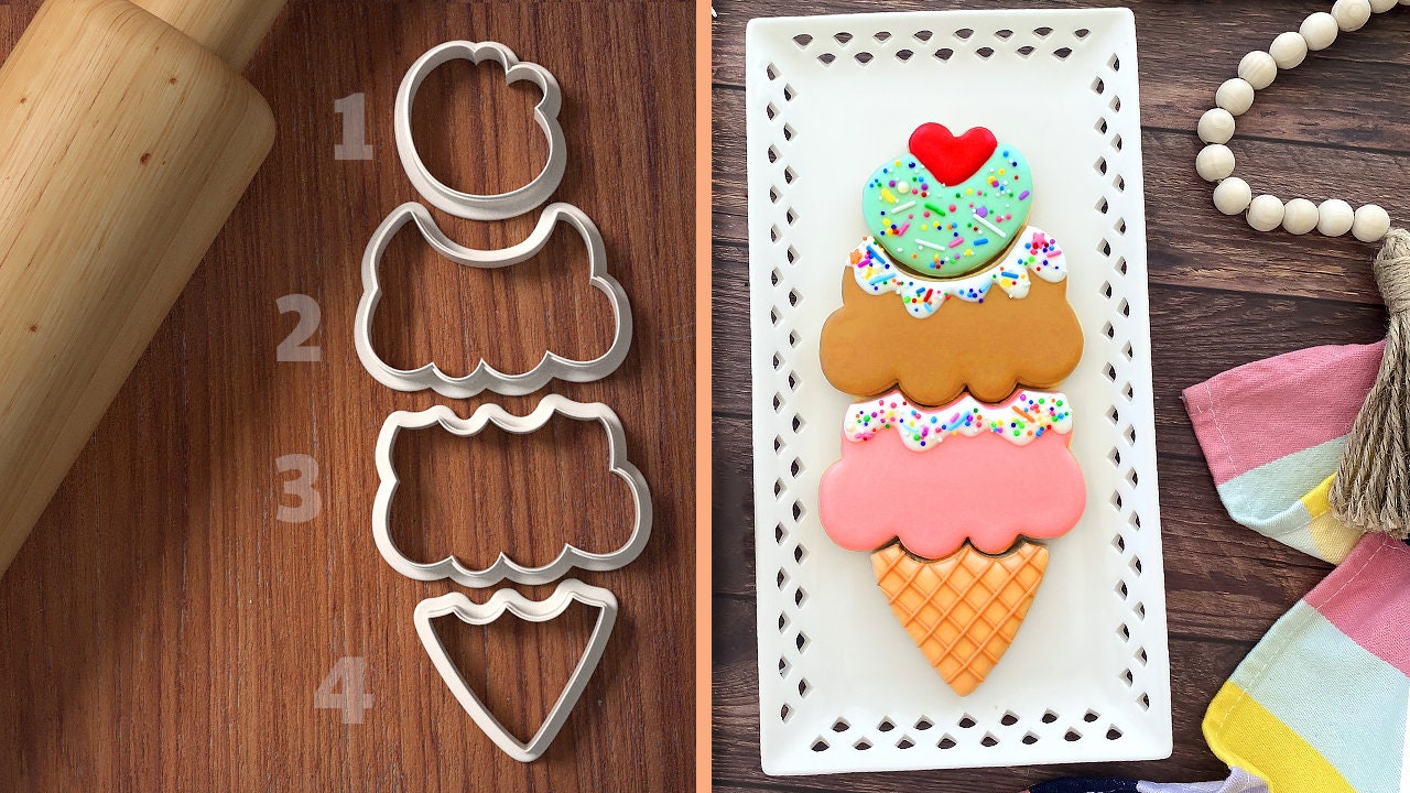 Ice Cream Cookie Cutter Set Cookie Cutter Fondant Cutter Etsy Australia
