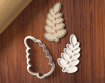 Pinnate Leaf Branch Cookie Cutter and Stamp - Spring Branch Cutter - Laurel Leaf Cookie Cutter