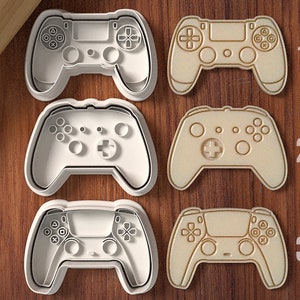 Game Controllers Cookie Cutter and Stamp Set - Game Console Controller - Play Box X Station - Cookie Cutter Fondant Cutter and Clay Cutter