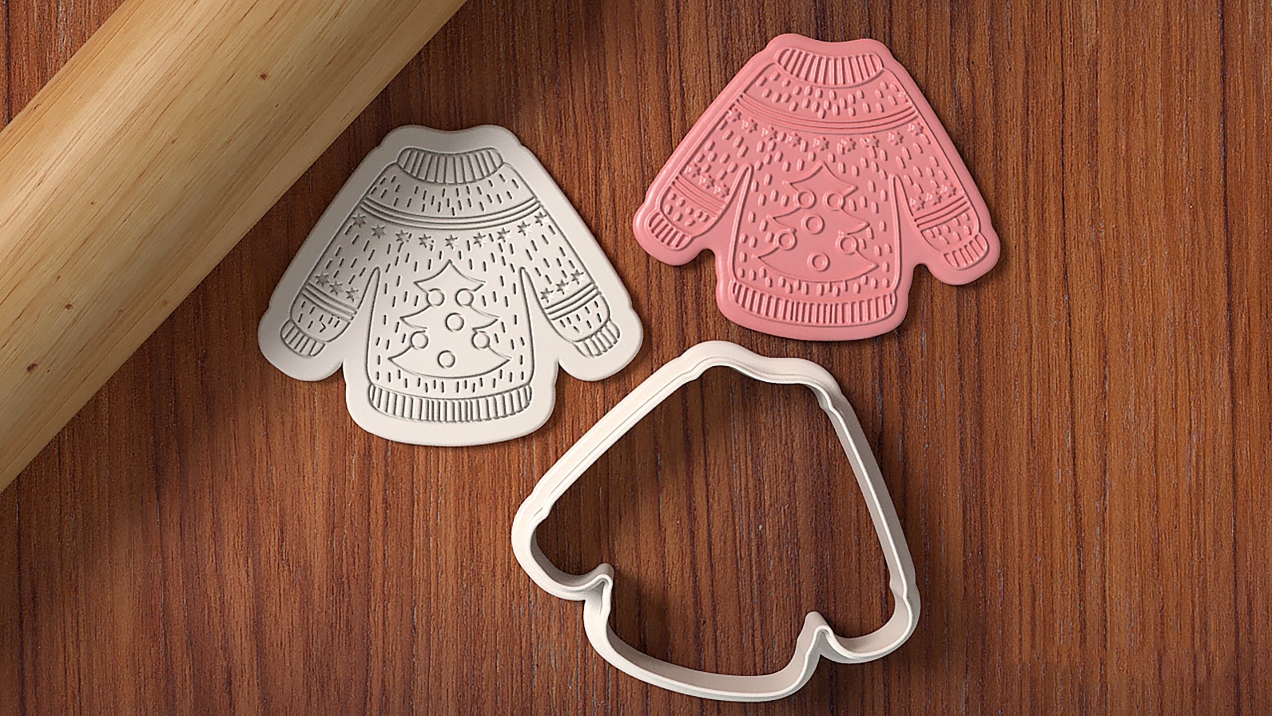 Ugly Sweater Cookie Cutter and Debosser Set Bakerdreams
