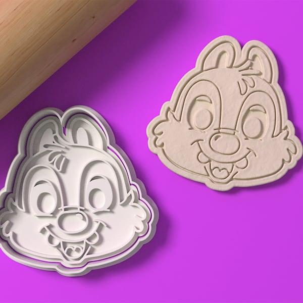Dale Chipmunk cutter and stamp set | Cookie Stamp |  Biscuit cutter | Fondant Embosser | Cookie tool | Christmas | Gift | Merry