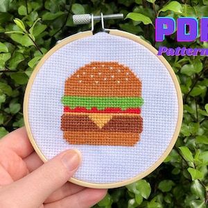 Cheeseburger: Cross-Stitch PDF Pattern