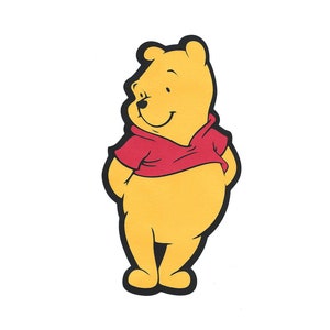 4X8 » Pooh Bear PAPER SIGN main collé Winnie l’Ourson Disney timide avec les mains dans le dos Pooh décoration murale partie pièce maîtresse 65lb papier