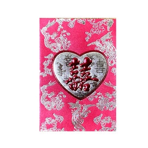 6 Double Happiness Red Lucky MONEY UMSCHLAG goldener Phönix-Drachen geprägte Hochzeit Gastgeschenk Hong Bao asiatisches traditionelles rotes Paketdekor