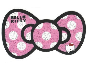3 x 1,75" Kitty roze strik glitter IJZER OP TRANSFER Decor Heat Vinyl