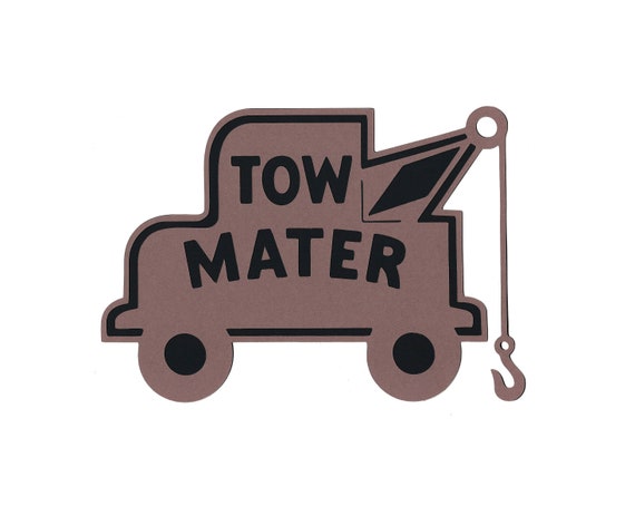 9x6.5 Mater Tow Truck PAPER SIGN Hand Glued Disney Cars Pixar Movie  Radiator Springs Piston Cup Dinoco Sir Tow Mater KG 
