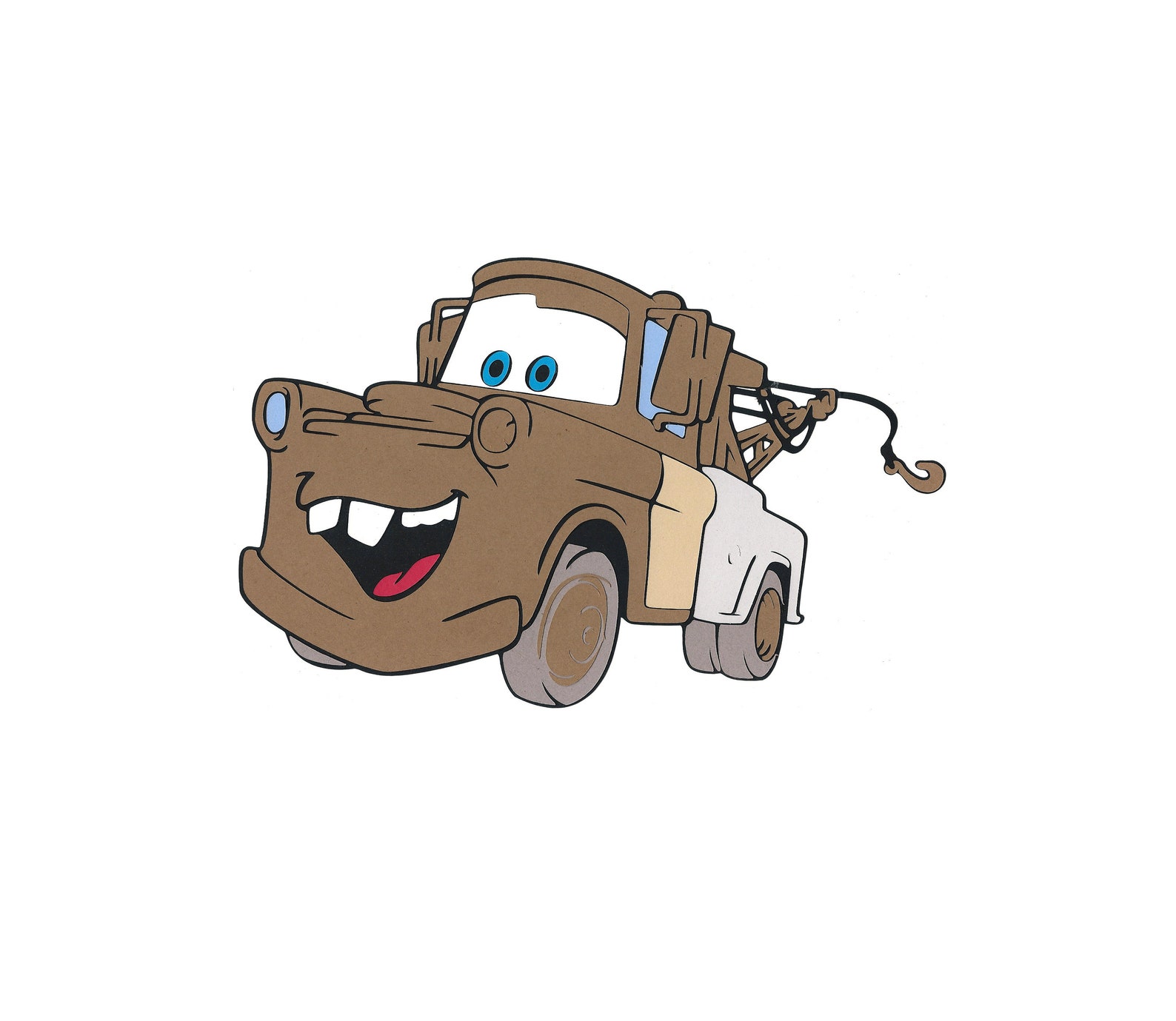 10.5x6.5" Mater Tow Truck PAPER SIGN Hand Glued Disney Pixar Movie ...