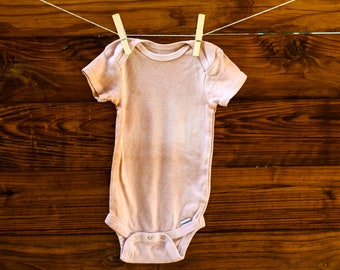 Avocado Pink Hand Dyed Organic Onesie